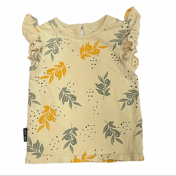 Tiny Tribe Girls Leaf Frill Tank Ruffled Sleeves - Picture 2 of 7